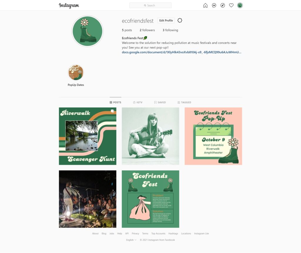 Ecofriends Instagram account screenshot